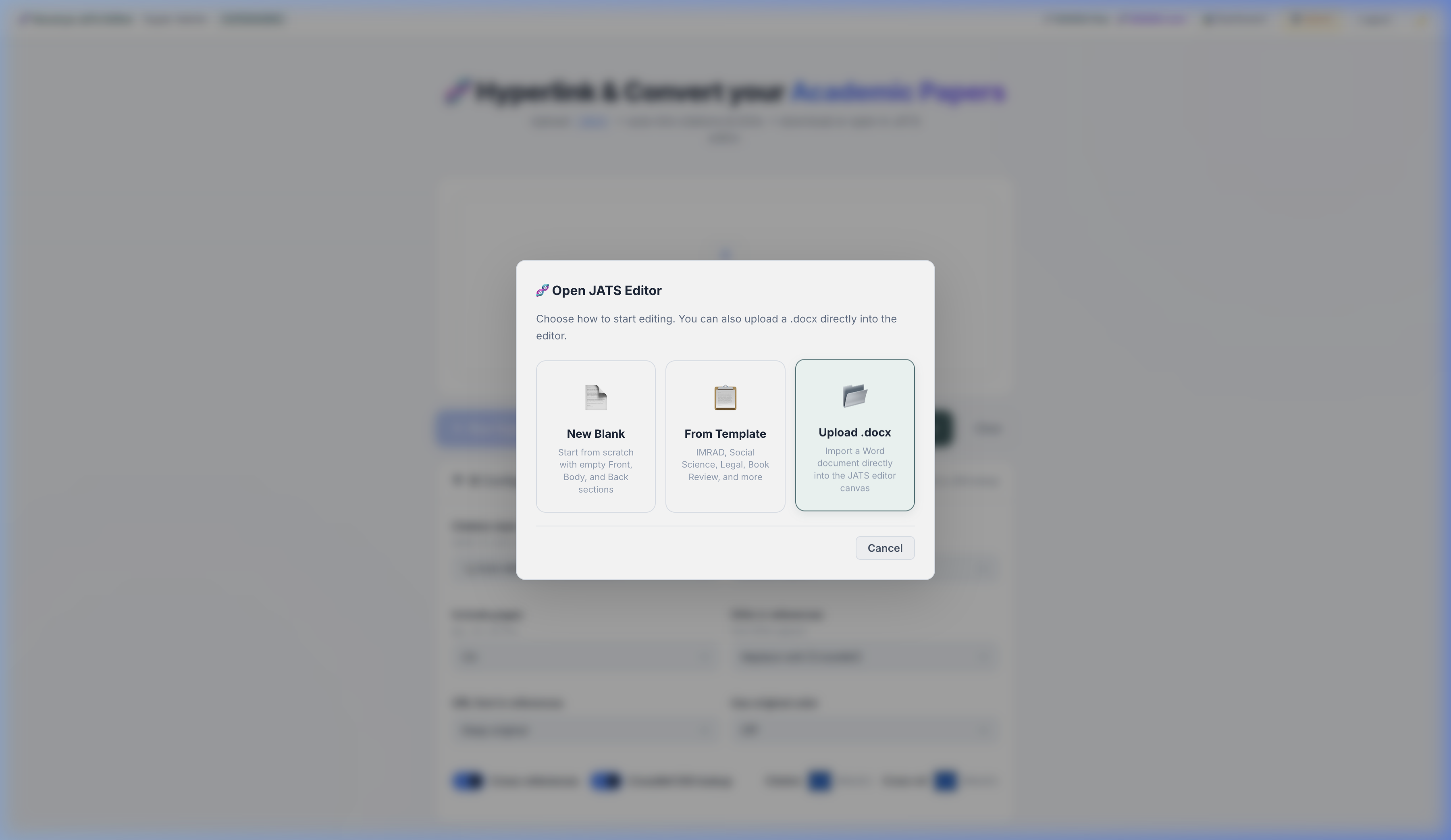 JATS Editor Launcher
